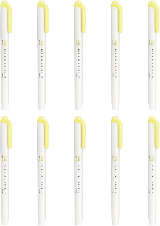 Zebra B-WKT7-MSY Highlighter, Mild Sorbet Yellow, 10 Count