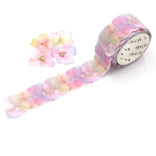 Colorful Floral Petal Washi Tape Set – Decorative Masking Tape for Scrapbooking, Journals, DIY Crafts, and School Office Supplies, Cute Flower Stickers, Adhesive Paper Tapes for Aesthetic Projects