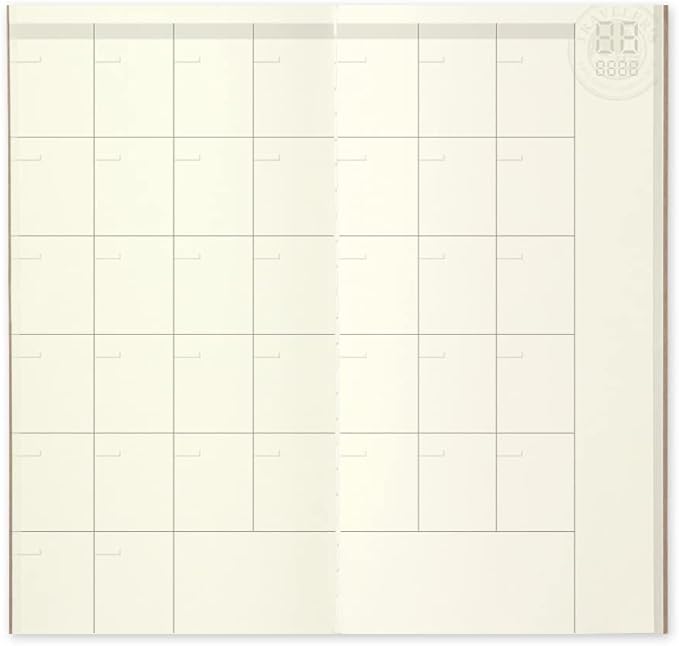 1 X Midori Traveler's Notebook (Refill 017) Monthly Diary