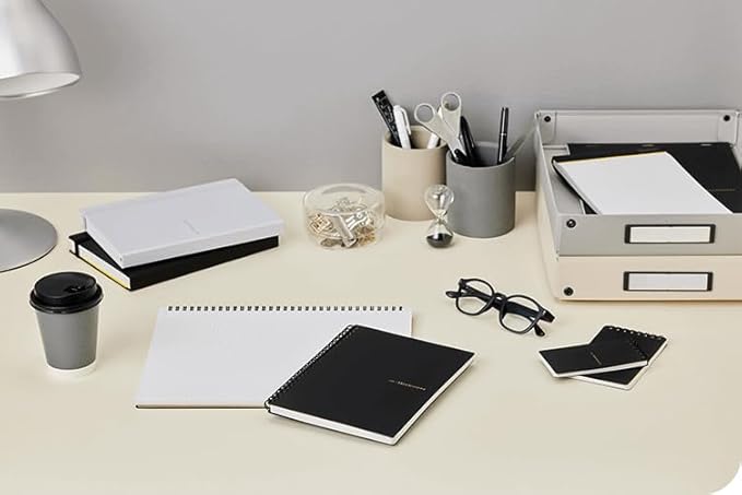 Maruman MNEMOSYNE Notebook 5.83 x 8.27 Inches (Horizontal A5), 5mm-squared, 70 Sheets (N182A), White