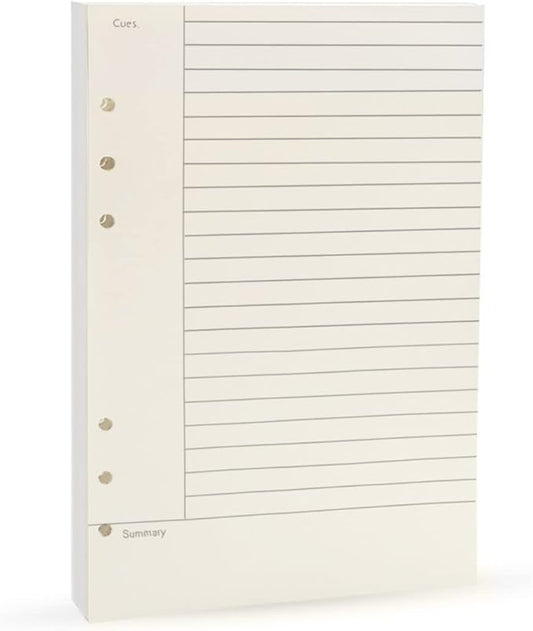 A5 6 Ring Binder Refill Paper, 2023 Planner Inserts for Filofax 6 hole binders,45 sheets(90pages) per pack, refills with line, Harphia(A5 5.59 x 8.27'',Cornell)