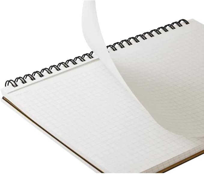 Maruman MNEMOSYNE Notebook 5.83 x 8.27 Inches (Horizontal A5), 5mm-squared, 70 Sheets (N182A), White