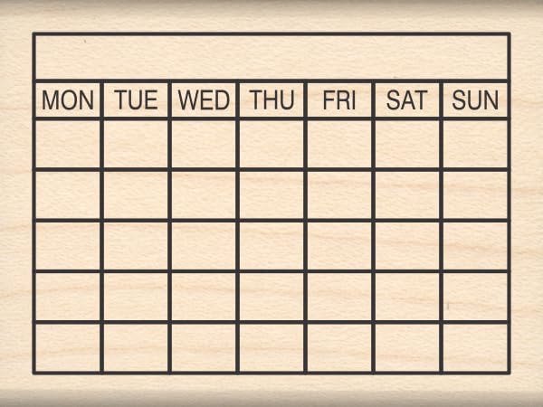Stamps by Impression Monday Start Calendar Rubber Stamp 1.25" x 1.75"