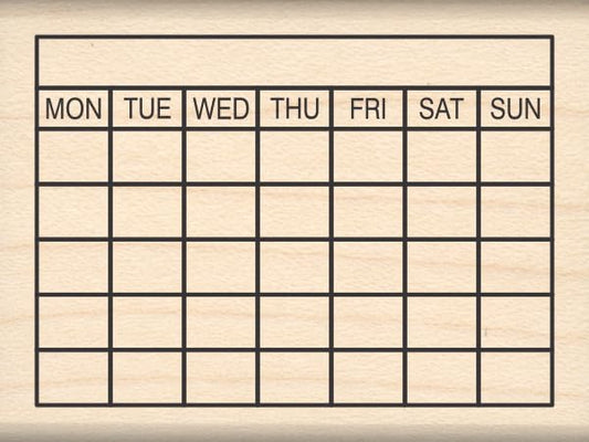 Stamps by Impression Monday Start Calendar Rubber Stamp 1.25" x 1.75"