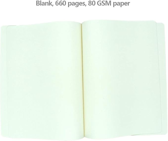 Thick Sketchbook 660 Pages Notebook Soft Faux Leather Cover Journal 80GSM Paper Notepad Drawing Book Memo Writing Sketch Pad Diary Notebook