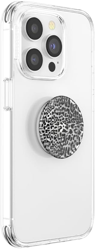 PopSockets Adhesive Phone Grip, Holder, Phone Stand, Plant-based - Translucent Black Leopard