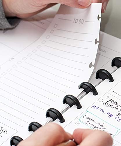 BetterNote Keeping Track Refill Pages for Discbound Notebook, Habit Tracker, Fits Disc TUL, Daily Weekly To Do, Happy Planner, ARC, Levenger Circa, Talia (Modern- 12 months, 9-Disc, 7"x9.25")