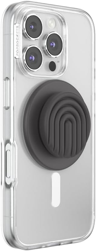 PopSockets Phone Grip for MagSafe, Magnetic Holder, Phone Stand, Brown - Curves Slate