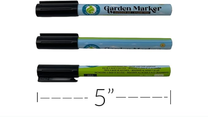 '-100 Pack 4" Plastic Plant Labels for Seedlings with 2 Pack of Garden Marker Pens (Garden Markers Fade Resistant Plant Markers Outdoor Waterproof Pen Black Permanent Markers Plant Tags)