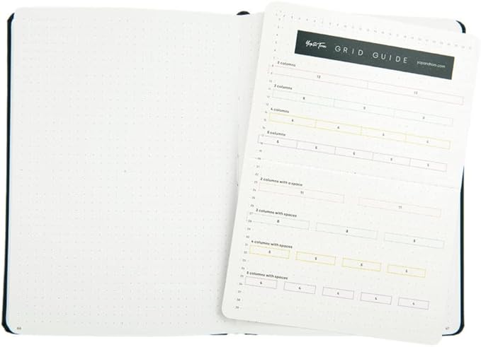 Yop & Tom Bullet Dotted Journal (A5) - Moon and Stars - Dot Grid Notebook With Extra Thick Paper (160 GSM) - Charcoal