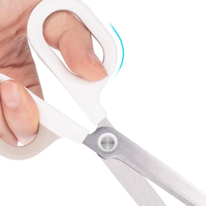 Multipurpose Office Craft Scissors for DIY Art and Craft,Comfort-Grip Handles, Sturdy Sharp Scissors (White)