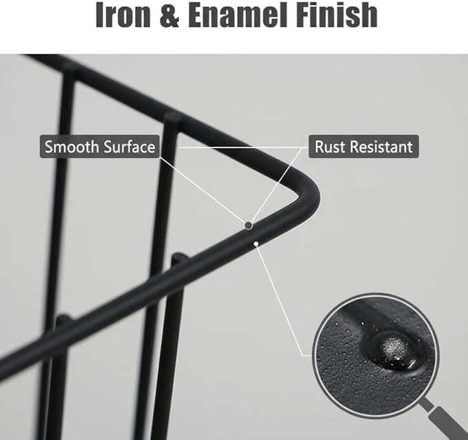 10 PCS Grid Wall Baskets and Bins, No Drilling Small Hook Basket Set for Wall Grid Panel, Wire Storage Basket for Kitchen Bathroom Home Decor Supplies, Black