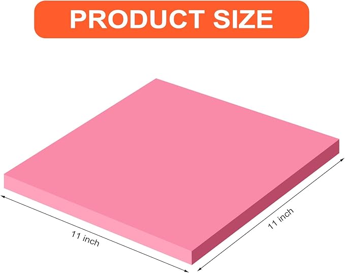 Zubebe 10 Pads 11 x 11 Inch Large Sticky Notes Jumbo Bright Colors Sticky Notepads Self Stick Note Square Memo Post Stickies for Office School, 25 Sheets/pad