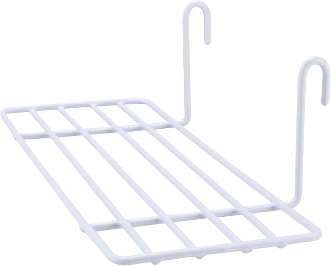 Yaegoo 8 Pack Grid Wall Shelves, White Wire Straight Shelf with Hook, Hanging Shelf for Home Supplies, 9.8" L x 3.9" D