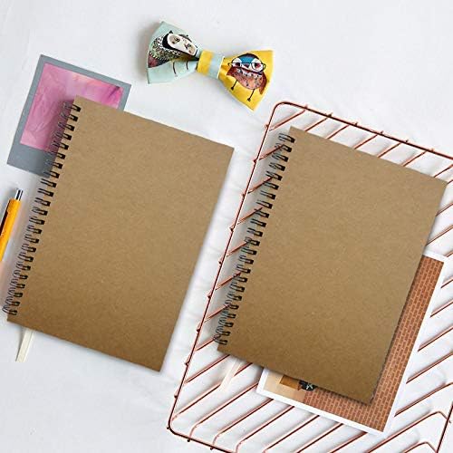 YYaaloa 8-Pack A5 Lined Sketch Book Soft Cover Spiral Notebooks Journals 120 Pages 5.7" x 8.3" Cream colored paper (A5 Lined brown 8pcs)