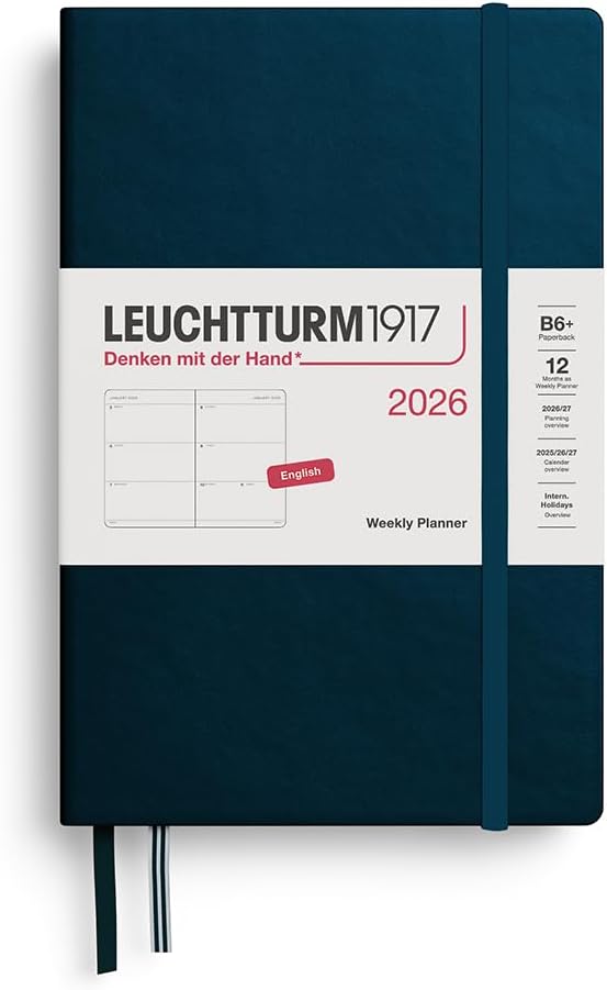 LEUCHTTURM1917 - Weekly Planner 2026, Hardcover, Paperback (B6+), Deep Sea (Jan 1 - Dec 31, 2026)
