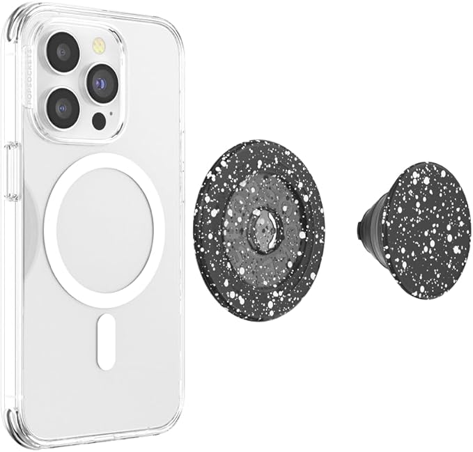 PopSockets Phone Grip for MagSafe, Magnetic Holder, Phone Stand, Black - Black Speckle