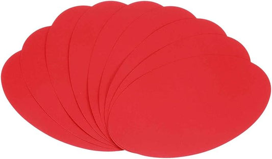 MECCANIXITY 30pcs Oval Card Stock 3-3/10 Inch 50lb/180gsm Thick Cutouts Coaster Paper for Craft Bulletin Board Decor, Dark Red