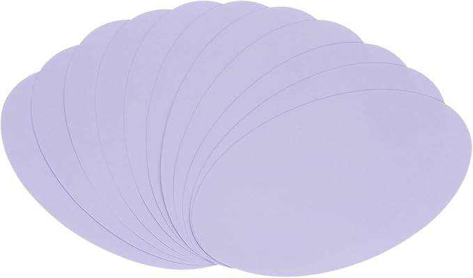 MECCANIXITY Oval Card Stock 7.1 Inch Width 11.8 Inch Length 30 Pcs 50lb/180gsm Colored Cutouts Paper Thick Cardstock Coaster for Craft Bulletin Board Decor, Light Purple