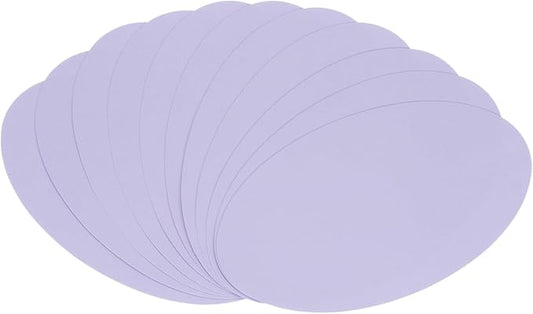 MECCANIXITY Oval Card Stock 7.1 Inch Width 11.8 Inch Length 30 Pcs 50lb/180gsm Colored Cutouts Paper Thick Cardstock Coaster for Craft Bulletin Board Decor, Light Purple