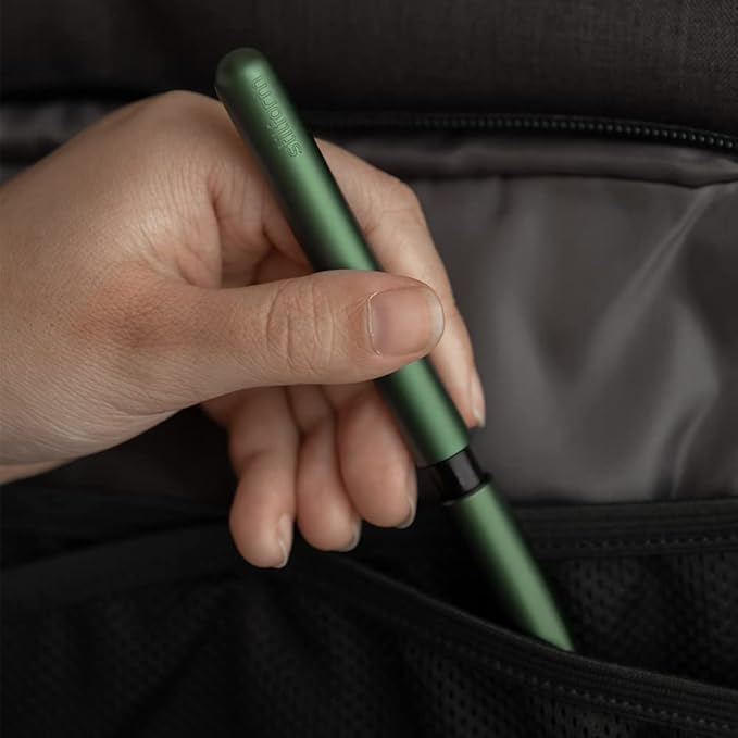 Ballpoint Pen - Precision Milled Aluminum with Magnetic Closure Mechanism and Superior Schmidt Refill - Award Winning Design (Aurora Green)