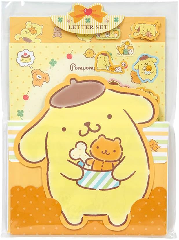 Sanrio 493881 Character Letter Set, Pom Pom Pudding, Package (approx.): Width 6.3 x Depth 0.3 x Height 8.7 inches (16 x 0.8 x 22 cm)