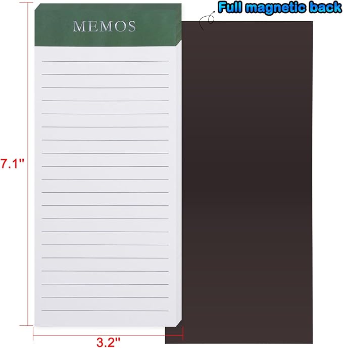 FLIPPED 8 Pack Magnetic Notepads for Refrigerator，Magnetic Note Pad for Fridge，Notepad Grocery List Full Magnet Back Design Magnet Memo Pads for Grocery List, Shopping List(Minimalism)