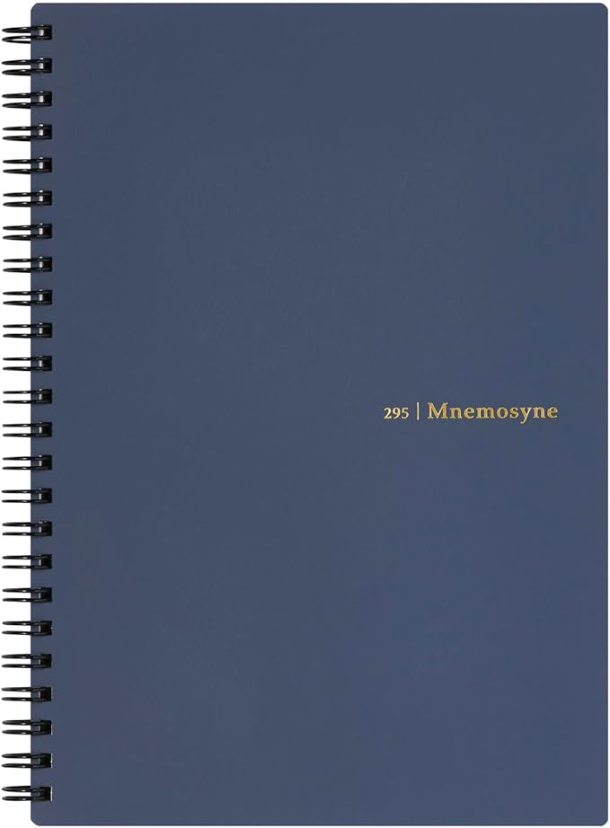 Maruman MNEMOSYNE Soft Cover Notebook 8.27 x 5.83 Inches (A5), 7mm ruled 24-line, 80 Sheets, Navy, 1 ea. (N295-72)