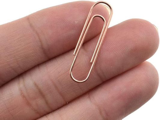 HAHIYO Paper Clips Sturdy 1.1 inches Length 300 Pack Paperclips Heavy Duty Tight Grip Rust Proof Reusable Metal Bright Rose Gold for Home Office School