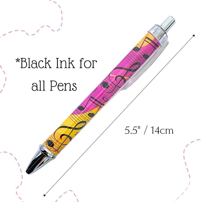 Music Pens 10 PC Unique Musical Party Favor Teacher Gift Romantic Themed Office Supplies Classroom Piano Enthusiasts Musician Cool Stationery Artistic Vibes Bulk Perfect for Student Journals