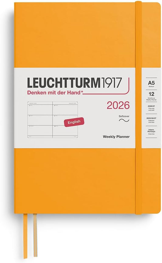 LEUCHTTURM1917 - Weekly Planner 2026, Softcover, Medium (A5), Rising Sun (Jan 1 - Dec 31, 2026)