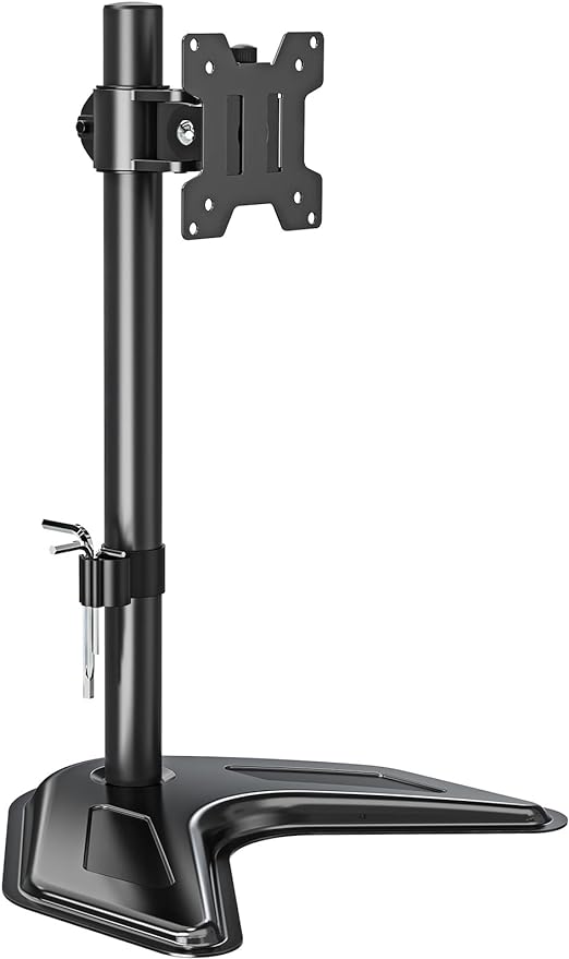 MOUNTUP Single Monitor Stands, Freestanding VESA Monitor Desk Mount fits 13'' to 32'' Computer Screen with Height Adjustable, Swivel, Tilt, Rotation, Holds up to 17.6 lbs, VESA 75x75/100x100 MU0023
