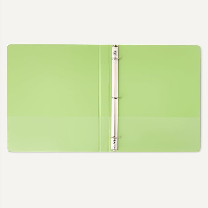 Amazon Basics Economy 3 Ring Binder, 1/2" D-Ring with 2 Pockets, Assorted Colors, 4-Pack