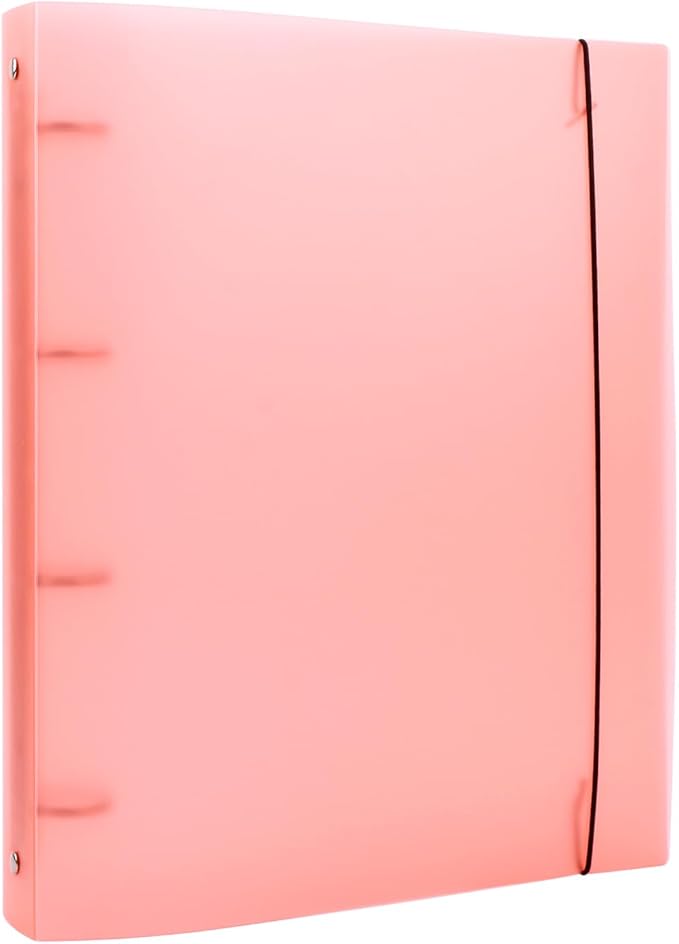 A4 4-Holes Round Ring View Binders Plastic Cover, Refillable Notebook Journal Binder File Folder, Loose Leaf Sheet Protector/DIY Scrapbooking/Binder Cover Protector (Orange)