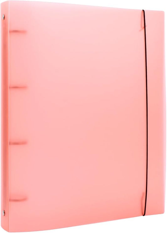 A4 4-Holes Round Ring View Binders Plastic Cover, Refillable Notebook Journal Binder File Folder, Loose Leaf Sheet Protector/DIY Scrapbooking/Binder Cover Protector (Orange)