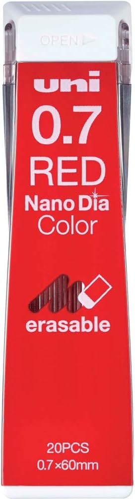 Uni Mechanical Pencil Lead Nano Dia Color 0.7mm, Red(U07202NDC.15)