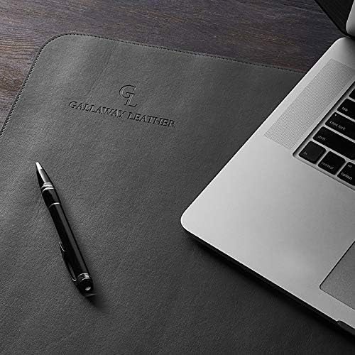 Gallaway Leather Desk Protector, Office Desk Pad - Large 36" x 17" Black, Computer Desk Mat Cover
