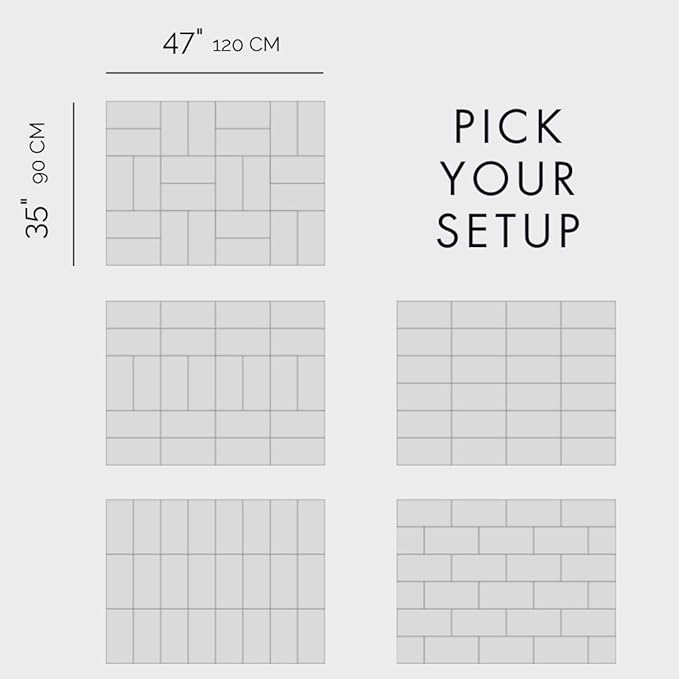 Large Bulletin Board 48x36- Office Wall Organizer to Replace Your Old Cork Boards for Walls for Office Decor -24-Pack Felt Wall Tiles for Home Office Decor as Photo Board (Marble)