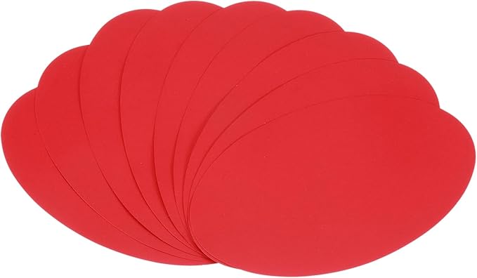 MECCANIXITY Oval Card Stock 7.1 Inch Width 11.8 Inch Length 30 Pcs 50lb/180gsm Colored Cutouts Paper Thick Cardstock Coaster for Craft Bulletin Board Decor, Red