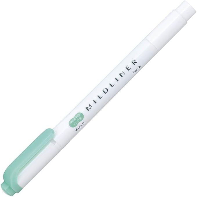 Zebra B-WKT7-MBG Highlighter, Mild Liner, Blue Green, 10 Pieces