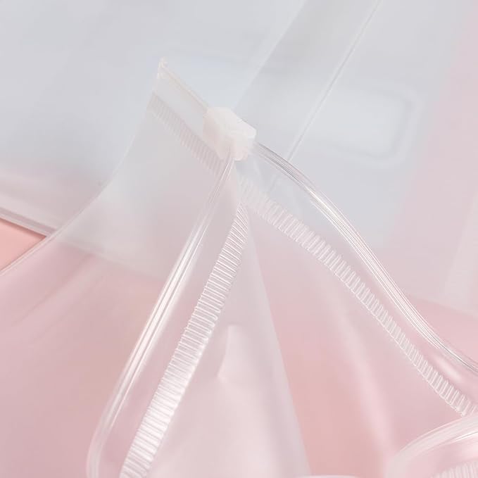 Clear Zipper Pocket for Travelers Notebook, 4 Insert Personal Size Pouch Refill with 4 Elastic Bands for TN Accessories Paper Card Holder