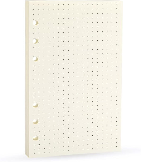 Spiral Notebook Refill,6 Ring Binder Refill,for Filofax/Personal Journal,Doted Paper 45sheets/90 pages, 100gsm quality,Harphia (A6 3.74 x 6.77'',Dotmattrix)