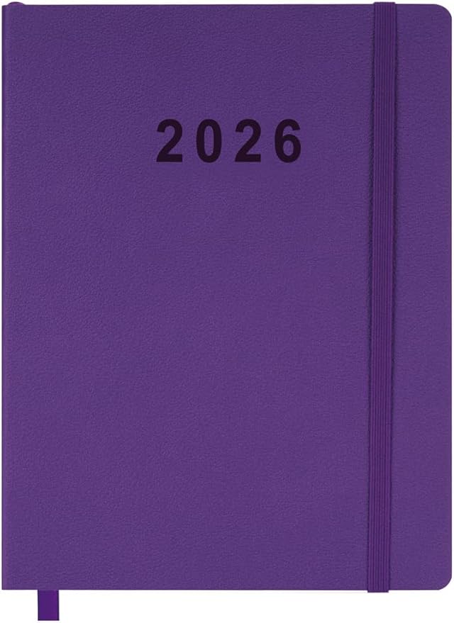 2026 Planner - Weekly and Monthly Planner, Jan 2026 - Dec 2026, Vegan Leather Cover, Elastic Closure, 8.5"x11", Purple
