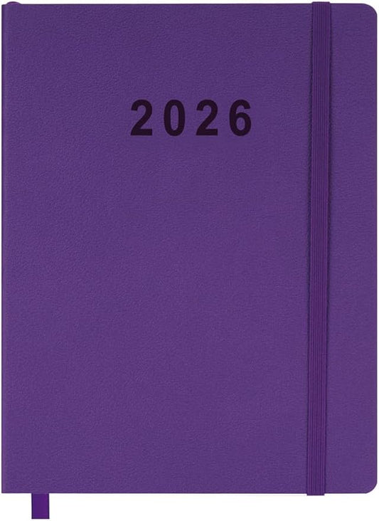 2026 Planner - Weekly and Monthly Planner, Jan 2026 - Dec 2026, Vegan Leather Cover, Elastic Closure, 8.5"x11", Purple