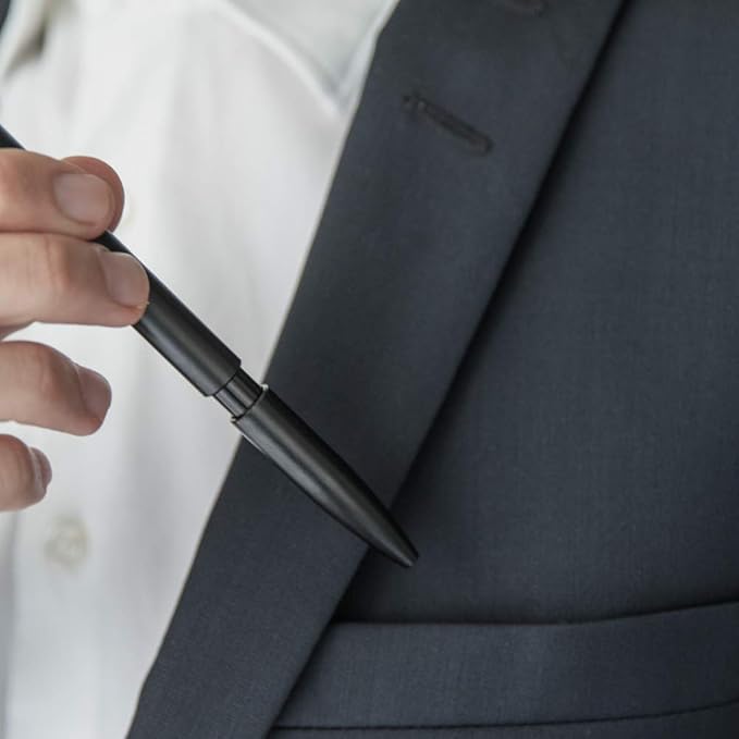 Ballpoint Pen - Precision Milled Aluminum with Magnetic Closure Mechanism and Superior Schmidt Refill - Award Winning Design (Warp Black)
