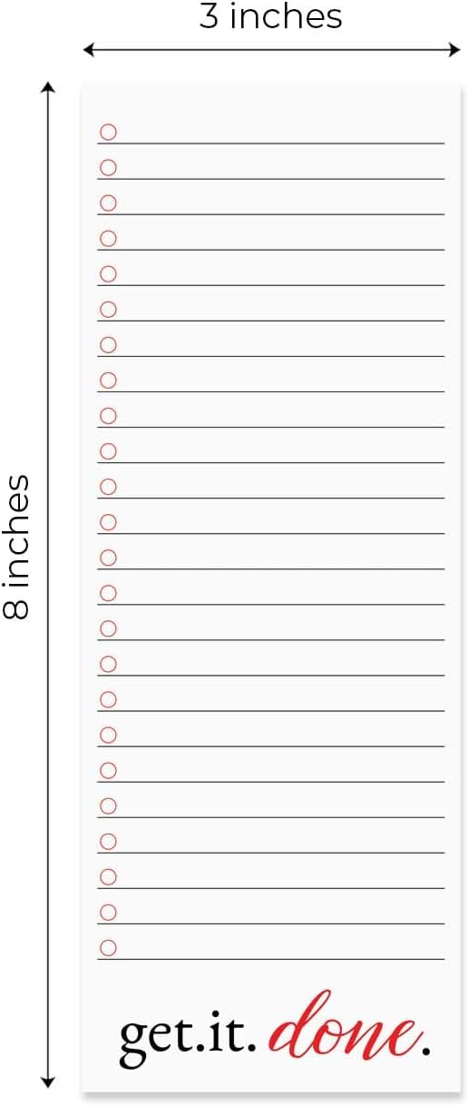 Motivational Sticky Note Checklist Assortment/Set of 3 Black and Red to Do Note Pads / 3" x 8" Empowering Task Trackers / 50 Sheets Per Pad/Made in USA
