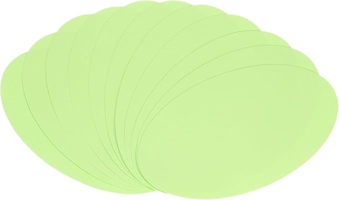 MECCANIXITY 30pcs Oval Card Stock 3-3/10 Inch 50lb/180gsm Thick Cutouts Coaster Paper for Craft Bulletin Board Decor, Light Green