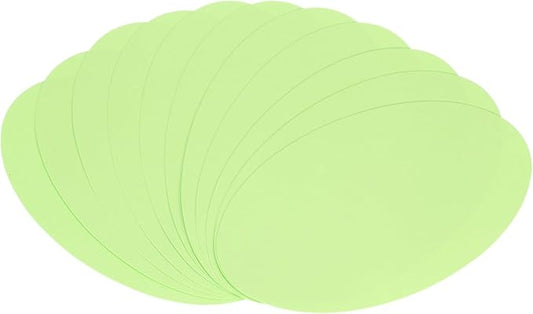 MECCANIXITY 30pcs Oval Card Stock 3-3/10 Inch 50lb/180gsm Thick Cutouts Coaster Paper for Craft Bulletin Board Decor, Light Green