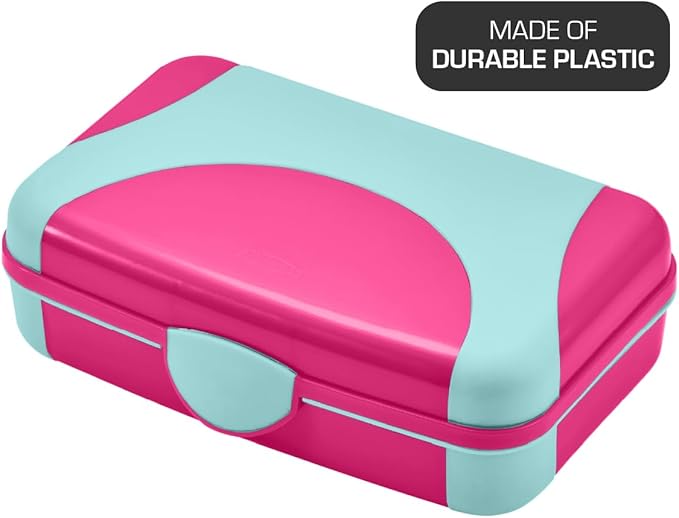 LockerMate by Bostitch Hard Pencil Case, Durable Plastic Pencil Box, Kid-Friendly Design