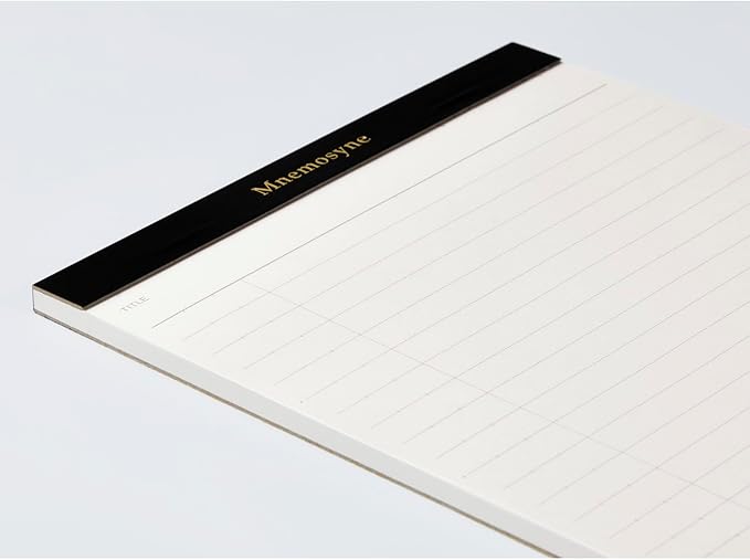 Maruman Mnemosyne Legal Pad- A5, 8.27" x 5.83", 50 Sheets / 100 Pages, 8mm Wide Ruled Refill Notepad, Perforated Pages, Vertical Binding, With Paper Made in Japan